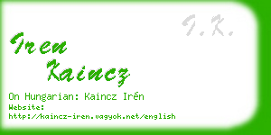 iren kaincz business card