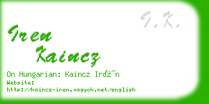 iren kaincz business card